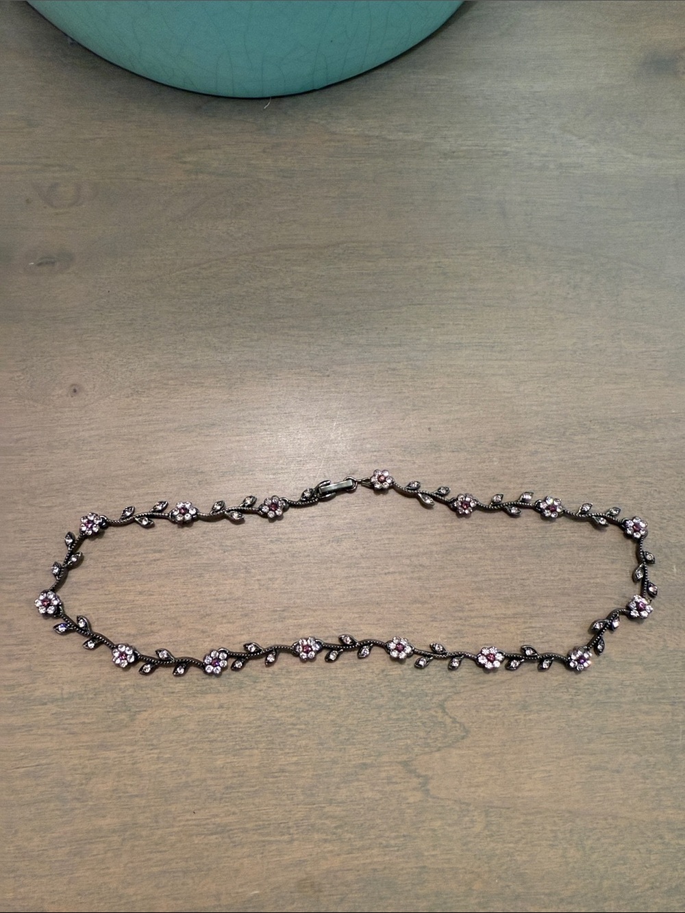 Delicate Pink Flower Chain Necklace - Women Jewelry